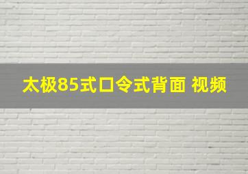 太极85式口令式背面 视频